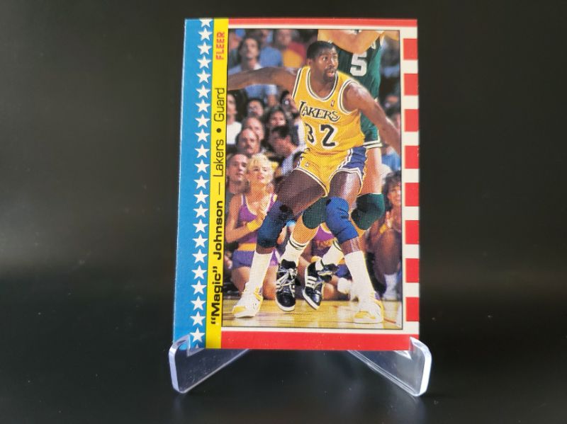 Photo 1 of 1987 FLEER MAGIC JOHNSON STICKER!! THIS IS SHARP AND CENTERED!! WHAT A CARD.
MSRP=$2,500.00