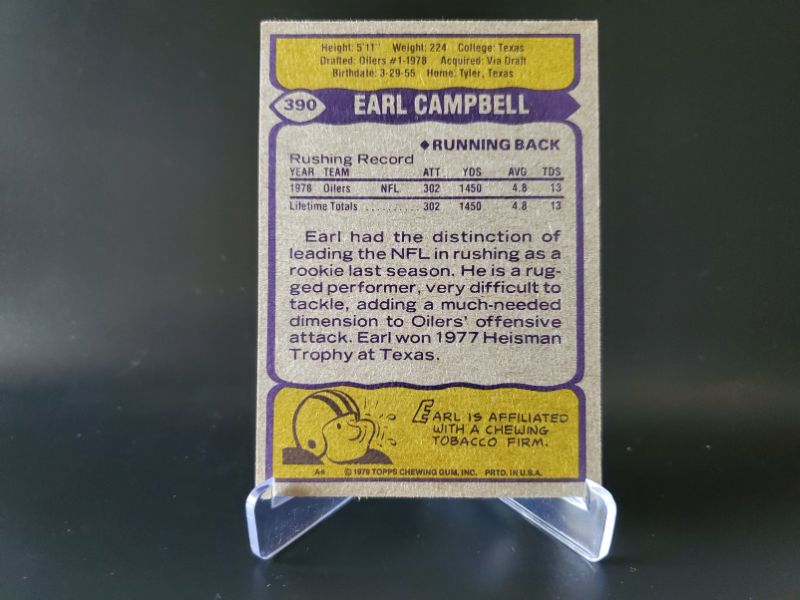 Photo 2 of 1979 TOPPS EARL CAMPBELL ROOKIE!! SHARP CARD
MSRP=$1,000.00