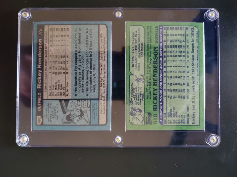 Photo 2 of 1980 TOPPS RICKEY HENDERSON ROOKIE AND 82 HENDERSON CARDS! THE ROOKIE IS SHARP!! PICS DON'T LIE
MSRP=$2,999.00