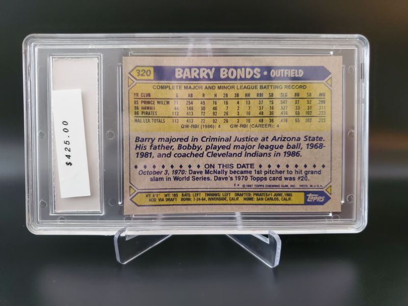 Photo 2 of 1987 TOPPS BARRY BONDS ROOKIE UNCORRECTED ERROR CARD!!
THE HOMERUN KINGS ROOKIE!! AN IMMACULATE CARD