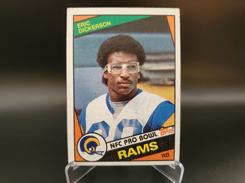 Photo 1 of 1984 ERIC DICKERSON ROOKIE CARD!!
ONE OF THE BEST RUNNING BACKS EVER!!
PONY UP FOR THIS ONE!!