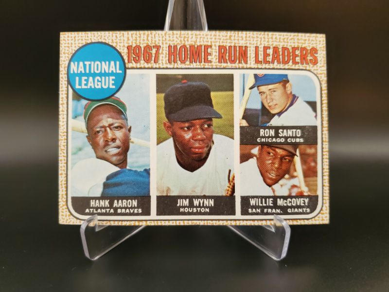 Photo 1 of 1967 HOME RUN LEADERS HANK AARON CARD!!!
THE HR KING LEADING THE LEAGUE AGAIN!!
SWEET CARD HERE