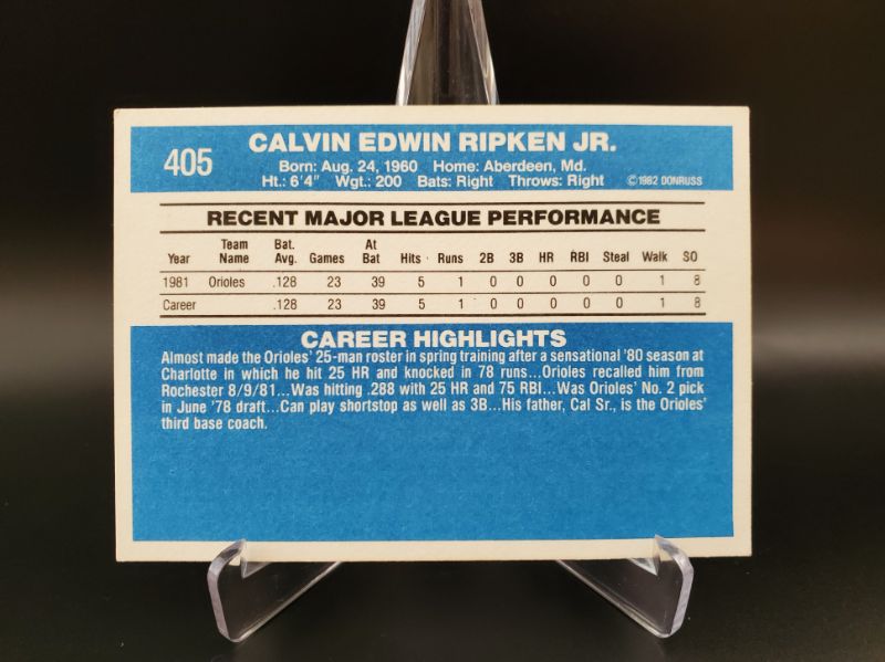 Photo 2 of 1982 DONRUSS CAL RIPKEN ROOKIE!! PICS DON'T LIE LOOK AT THIS ONE!!
THEY SELL FOR OVER 750 MINT!!
