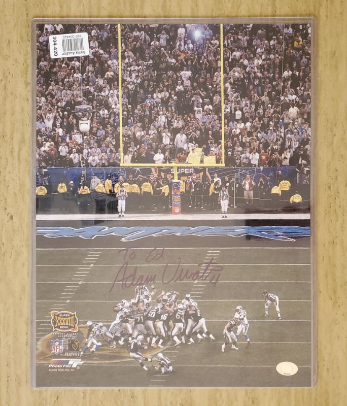 Photo 1 of ADAM VINATARI SUPERBOWL WINNING PICTURE AUTOGRAPHED!!!
IF YOUR NAME IS ED THIS IS FOR YOU!!!
NFL CERTIFIED AND HOLOGRAM STAMPED!!

