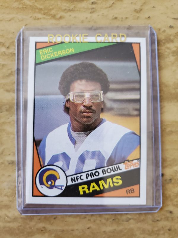 Photo 1 of 1984 TOPPS ERIC DICKERSON ROOKIE!!
THIS IS A SHARP CARD AND WOW!!
THEY SELL FOR ALMOST 2K