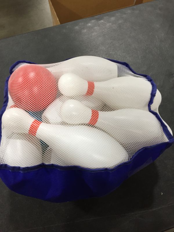 Photo 2 of  Kids Bowling Set White Pins and 2 Balls, Suitable as Toy Gifts, Early Education, Indoor & Outdoor Games, Great for Toddler Preschoolers and School-age Child, Boys & Girls
