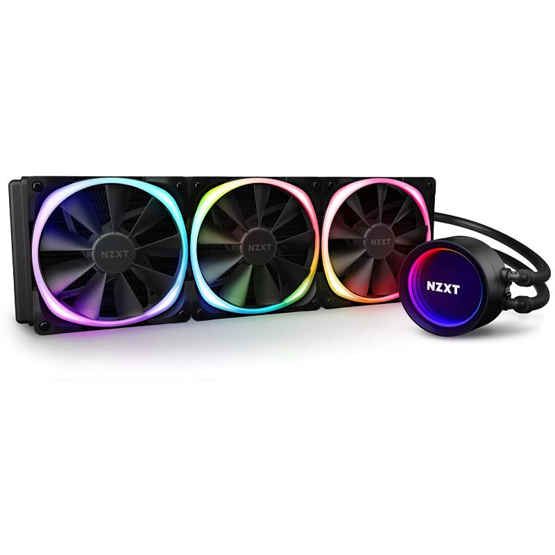 Photo 1 of NZXT Kraken X73 RGB 360mm - RL-KRX73-R1 - AIO RGB CPU Liquid Cooler - Rotating Infinity Mirror Design - Improved Pump - Powered By CAM V4 - RGB Connector - Aer RGB V2 120mm Radiator Fans (3 Included)