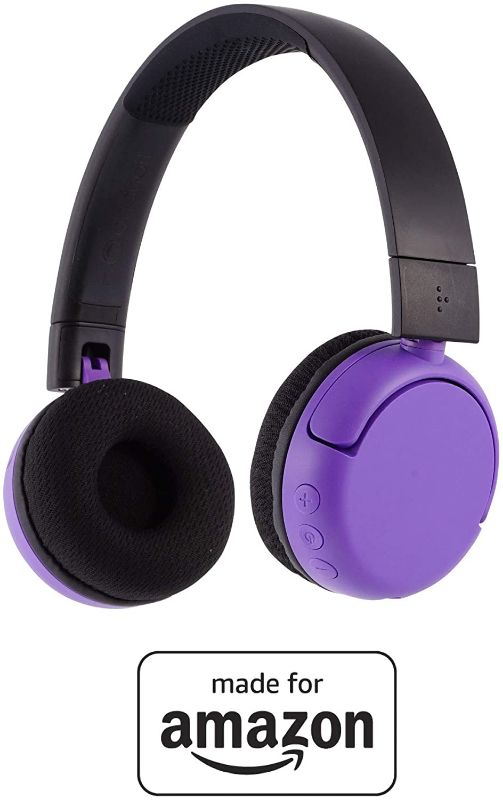 Photo 1 of All New, Made for Amazon, Volume Limiting Bluetooth BuddyPhones, PopTime in Purple. Ages (8-15)