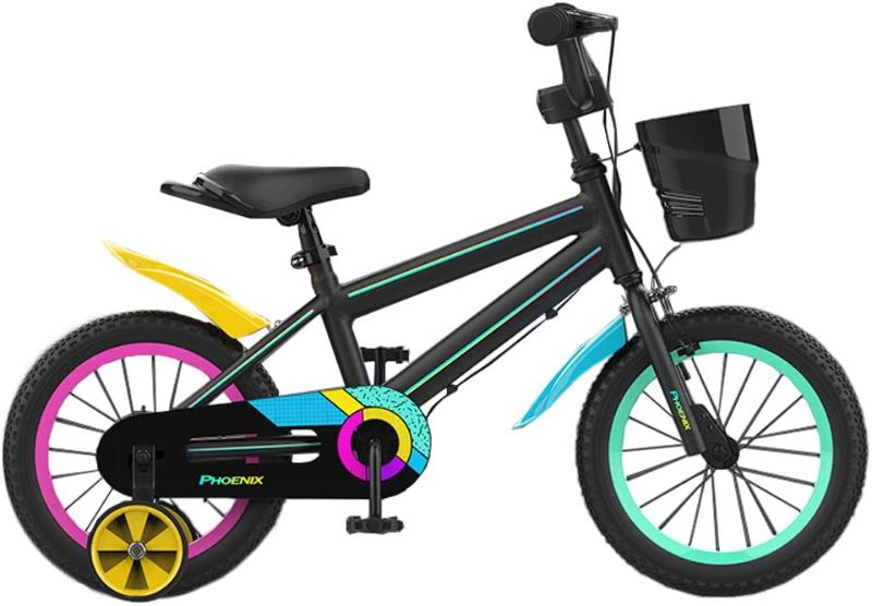 Photo 1 of PHOENIX Kids Bike for Boys Girls 14  inch Bicycle with Training Wheels 20 inch with Kickstand and Basket for Ages 3-12 Toddler Youth