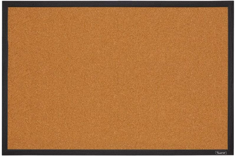 Photo 1 of Quartet Cork Board Bulletin Board, 2' x 3' Framed Corkboard, Black Frame, Decorative Hanging Pin Board, Perfect for Home Office Decor, Home School Message Board or Vision Board (MWDB2436-BK)