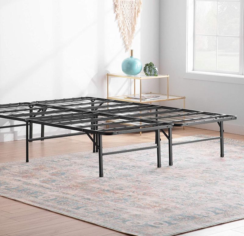 Photo 1 of 14 Inch Folding Metal Platform Bed Frame - 13 Inches of Clearance - Tons of Under Bed Storage - Heavy Duty Construction