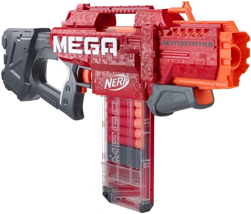 Photo 1 of NERF Mega Motostryke Motorized 10-Dart Blaster -- Includes 10 Official Mega Darts and 10-Dart Clip -- for Kids, Teens, Adults