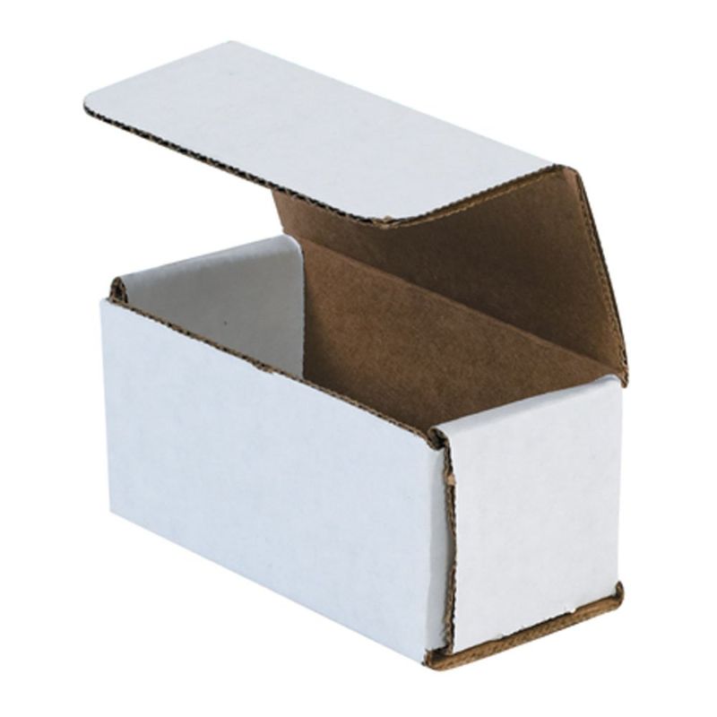 Photo 1 of Aviditi White Corrugated Cardboard Mailing Boxes, 4 x 7 x 5 Inches, Pack of 25, Crush-Proof, for Shipping, Mailing and Storing