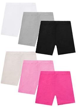 Photo 1 of Resinta 6 Pack Dance Shorts Girls Bike Short Breathable and Safety 6 Color, Unknown Size