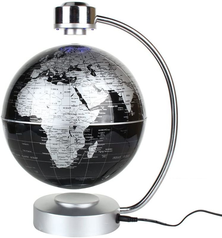 Photo 1 of Floating Globe, Office Desk Display Magnetic Levitating and Rotating Planet Earth Globe Ball with World Map, Cool and Educational Gift Idea for Him - 8" Ball with Levitation Stand 