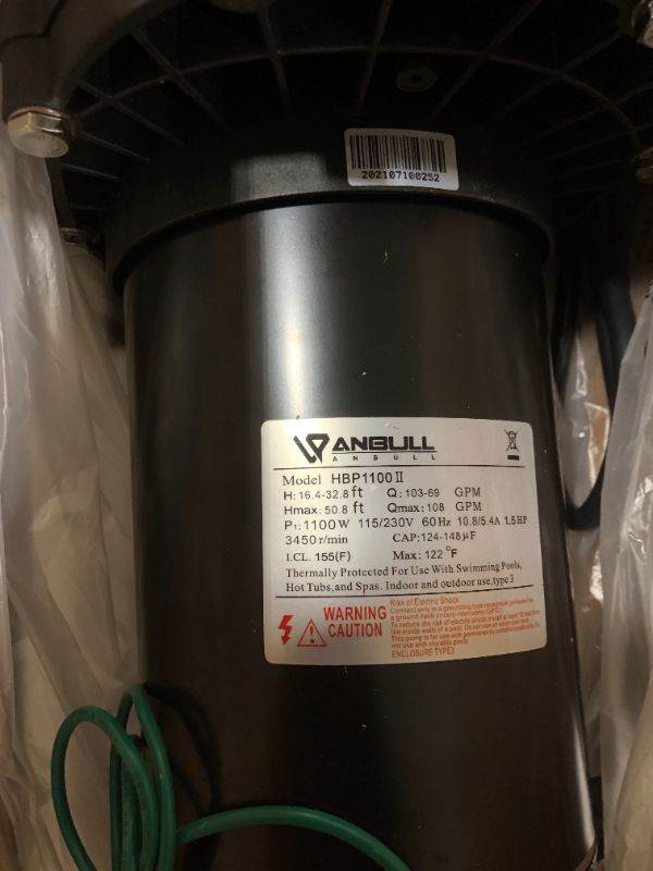 Photo 4 of Anbull 1.5HP Powerful Self Primming Dual Voltage in/Above Ground Swimming Pool Pump with Strainer Basket
