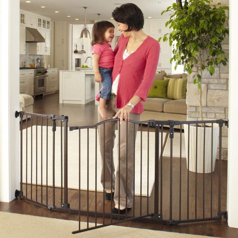 Photo 1 of Toddleroo by North States 72” wide Deluxe Décor Baby Gate: Sturdy extra wide baby gate with one hand operation. Hardware Mount. Fits 38.3 - 72” Wide. (30" Tall, Matte Bronze)
