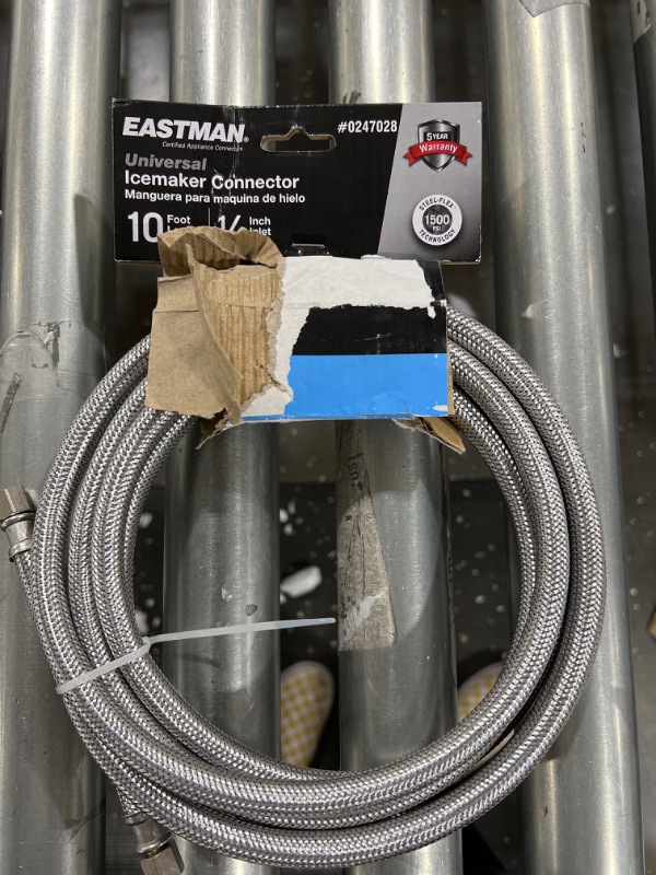 Photo 1 of Brand New Eastman Icemaker Stainless Steel Braided Connector 10ft length 1/4 inch inlet