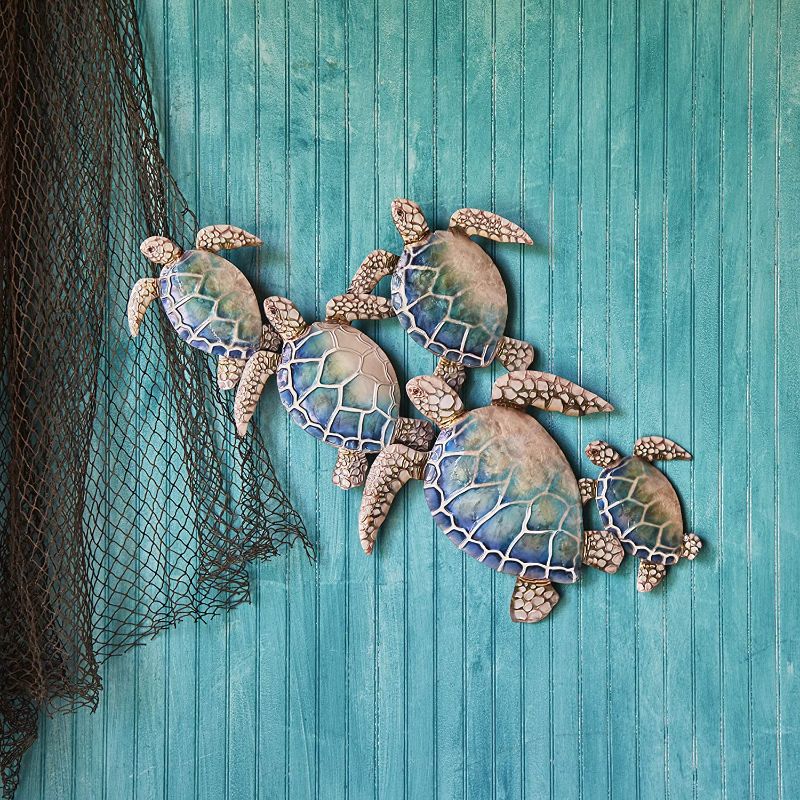 Photo 1 of Eangee Home Design Sea Turtle Wall Decor Group Of Five 29 Inches Length x 2 Inches Width x 23 Inches Height (m8004)
