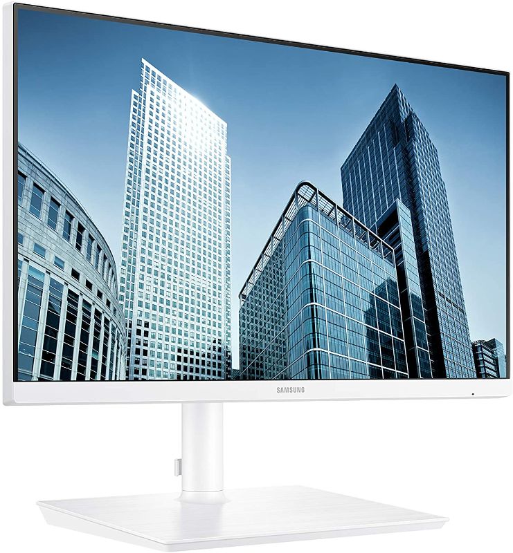 Photo 1 of Samsung SH850 Series 24-Inch WQHD (2560x1440) Computer Monitor, Display Port, HDMI, USB-C, Height Adjustable Stand, 3 Yr WRNTY (LS24H851QFNXZA), White
