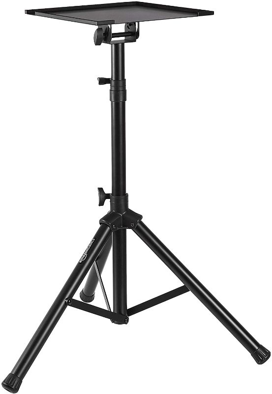 Photo 1 of Amazon Basics Multi-Purpose Adjustable Portable Tripod Stand for Workstation, Music, DJ, Projector, or Mixer
