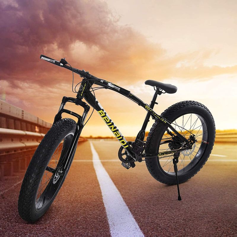 Photo 1 of YaYiYa Big Fat Tire Mountain Bike Men Bicycle 26 in High Carbon Steel Frame Outdoor Road Bike 21 Speed Full Suspension MTB