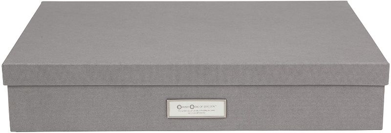 Photo 1 of Bigso Sverker Fiberboard Legal/Art Storage Box, 3.3 x 17.1 x 12.2 in, Grey
