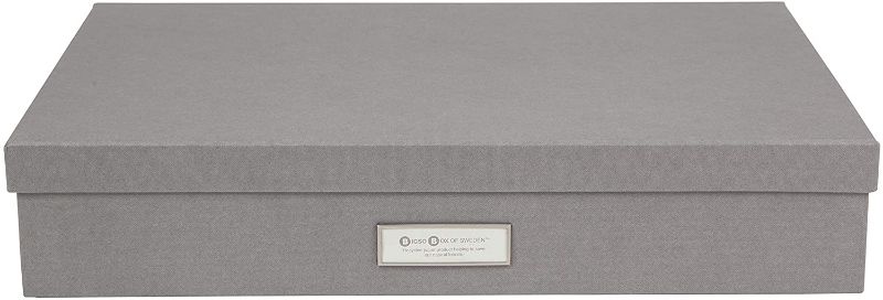 Photo 1 of Bigso Sverker Fiberboard Legal/Art Storage Box, 3.3 x 17.1 x 12.2 in, Grey