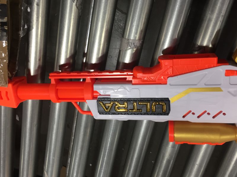 Photo 3 of NERF Ultra Pharaoh Blaster with Premium Gold Accents, 10-Dart Clip, 10 Ultra Darts, Bolt Action