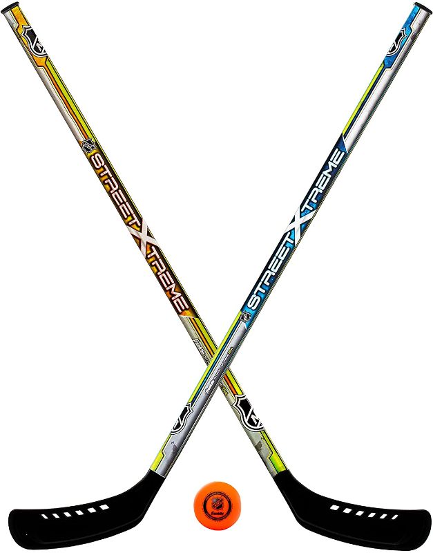 Photo 1 of Franklin Sports Youth Street Hockey Set - Includes 2 Street Hockey Sticks and 1 Street Hockey Ball - Official NHL Licensed Product - Perfect Hockey Starter Set for Kids
