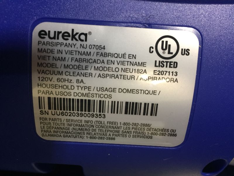 Photo 2 of eureka NEU182A PowerSpeed Bagless Upright Vacuum Cleaner, Lite, Blue