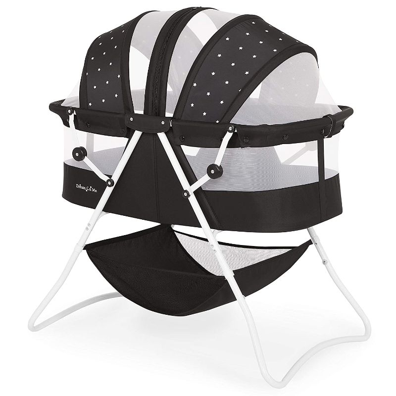 Photo 1 of Dream on Me Karley Bassinet Black Star Print