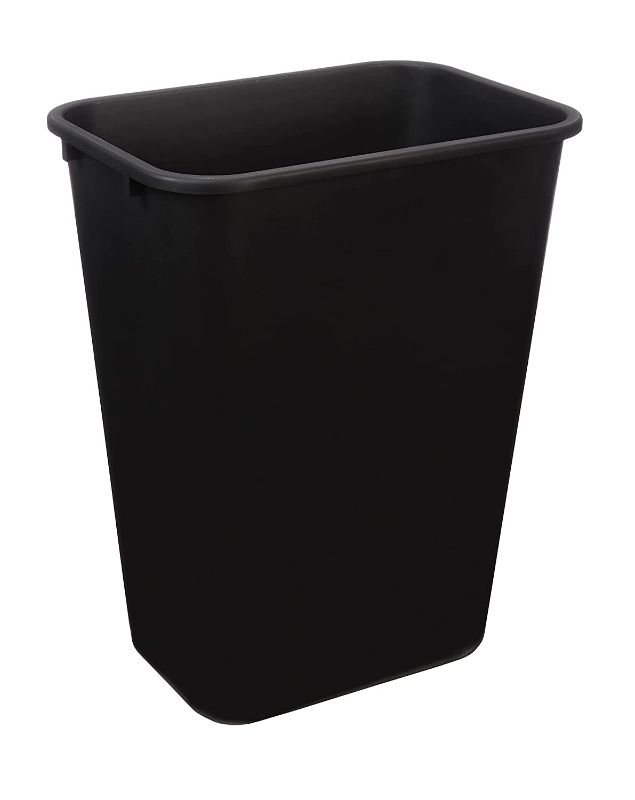 Photo 1 of AmazonCommercial 10 Gallon Commercial Office Wastebasket, Black, 1-Pack