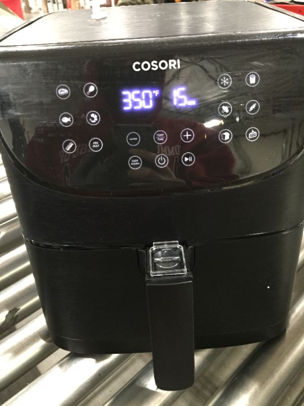 Photo 2 of COSORI Air Fryer Oven Combo 5.8QT Max Xl Large Cooker (Cookbook with 100 Recipes), One-Touch Screen with 11 Precise Presets and Shake Reminder, Nonstick and Dishwasher-Safe Square Design Basket, Black