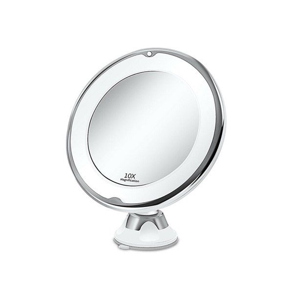 Photo 1 of Adjustable 10x Magnification Lighted LED Makeup Mirror Bathroom Vanity Mirror Travel Mirror with Strong Suction Cup