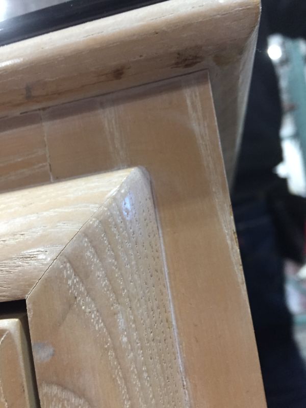 Photo 1 of 3 DRAWER NIGHT STAND WITH GLASS TOP 20L X 26W X 28H INCHES