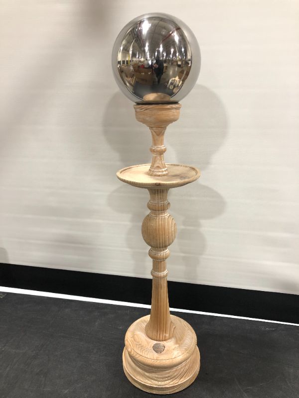 Photo 1 of 33 inch Wood Candles Stick with Decorative Silver Ball