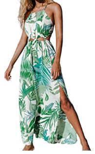 Photo 1 of CUPSHE Women's Leafy Cutout Maxi Sleeveless Dress size M
