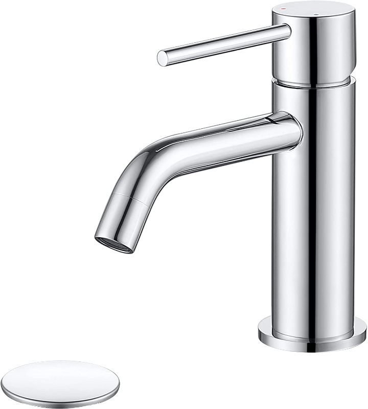 Photo 1 of  Single Handle Water Faucet for Bathroom with Pop Up Drain
