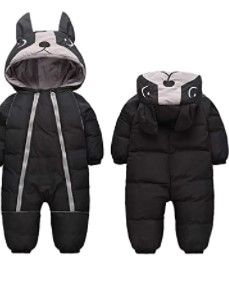 Photo 1 of ALLAIBB Toddler Winter Snow Suit Onepiece Coat Warm Hood for Boy Girl 1-4T
size 110 black