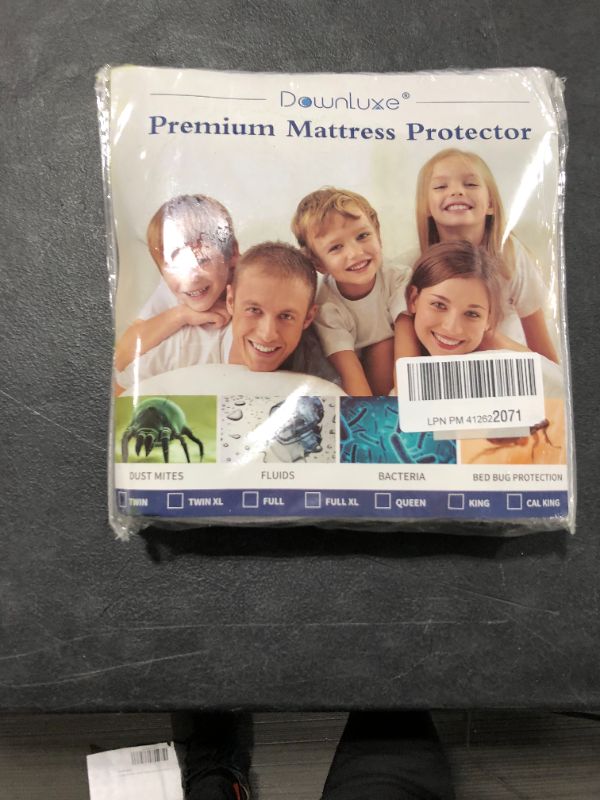 Photo 2 of downluxe Twin Mattress Protector Waterproof - Smooth Soft Cotton Terry Mattress Cover - 39" x 75" Noiseless Bed Mattress Protector (White)
