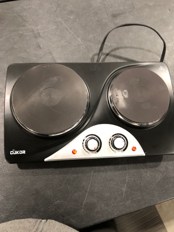 Photo 2 of CUKOR Electric Hot Plate, 1800W Countertop Burner, Dual Electric Burner, Portable Double Burner for Cooking

