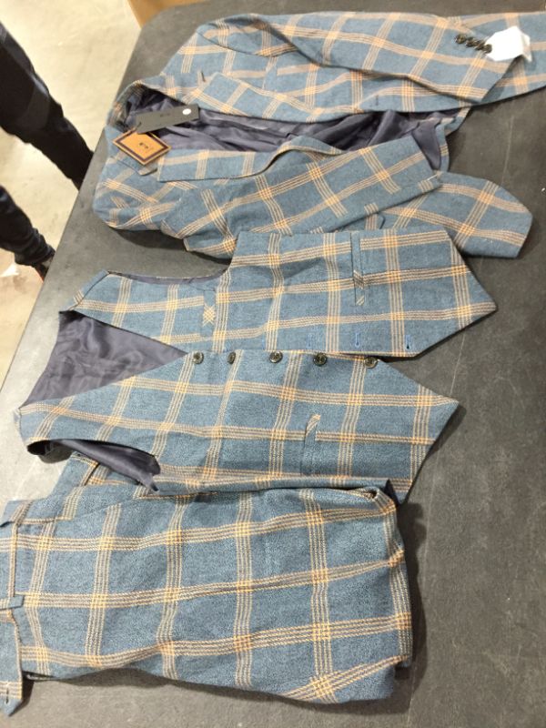 Photo 2 of Men's Three Piece Plaid Suit - Size 30