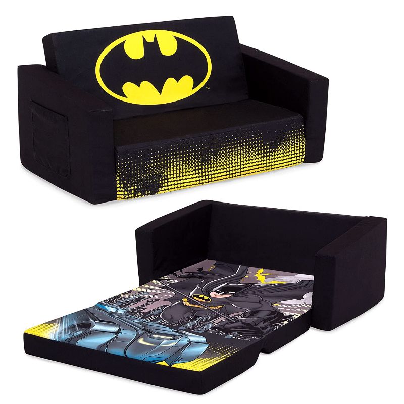 Photo 1 of Batman Cozee Flip-Out Sofa - 2-in-1 Convertible Sofa to Lounger for Kids by Delta Children