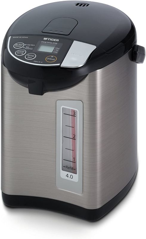 Photo 1 of Tiger PDU-A40U-K Electric Water Boiler and Warmer, Stainless Black, 4.0-Liter