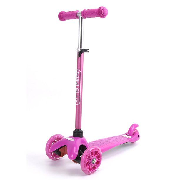 Photo 1 of Chrome Wheels Matte Finished Scooter, Flashing PU Wheels & Adjustable T-bar Little Kid 4 - 6 years - Pink