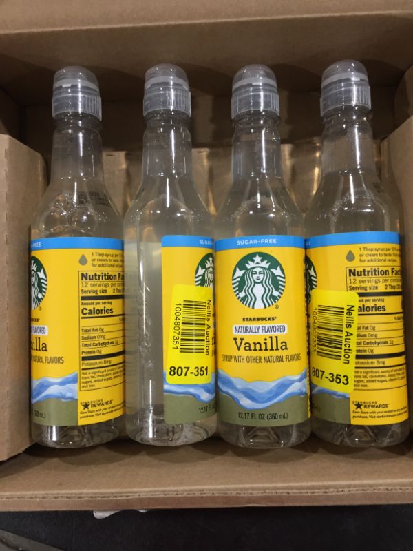 Photo 1 of  Starbucks sugar free vanilla syrup 4 pack 
bb- jan 22 