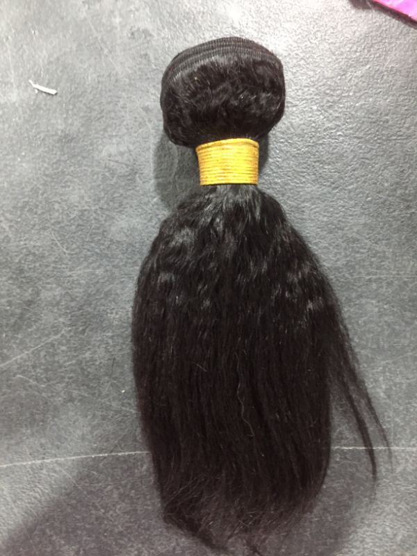 Photo 1 of Brazilian Yaki Kinky Straight  Bundles Human Virgin Hair Weave Extensions Natural Color For Black Women
