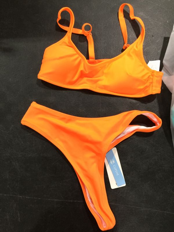 Photo 1 of cupshe orange two piece swim suit size xs