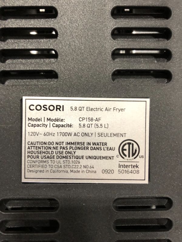Photo 1 of Cosori CP158-AF Air Fryer 5.8QT